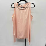 Alfani Women's Size L Blush Beaded Sleeveless Shirt