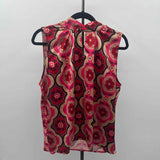 Ann Taylor Women's Size L Fuschia medallion Sleeveless Shirt