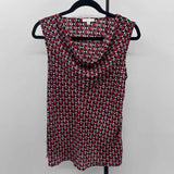 alex & lili Women's Size S Black Geometric Sleeveless Shirt