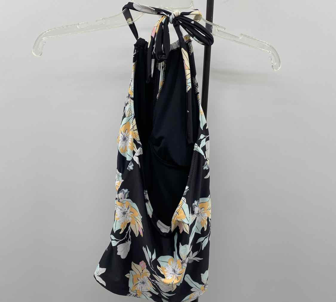 Unbranded Women's Size M Black Floral Swimsuit - Separate