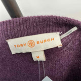 Tory Burch Women's Size M Purple Beaded Sweater