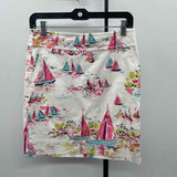 Talbots Women's Size 2P White Sailboats Skirt