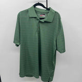 Grand Slam Men's Size XL Green Striped Short Sleeve Shirt