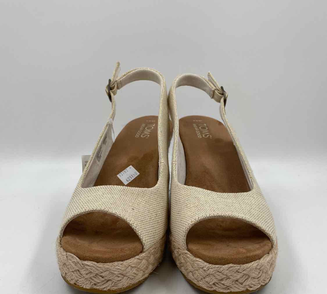 Toms Women's Shoe Size 8 Ivory Shimmer Wedges
