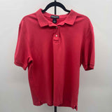 Lands End Women's Size L Red Solid Short Sleeve Shirt