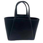 KAAI Black Leather MINI PYRAMID Handled Tote w/Opt Crossbody Strap