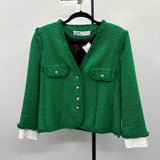 Zara Women's Size L Green Rhinestones Jacket