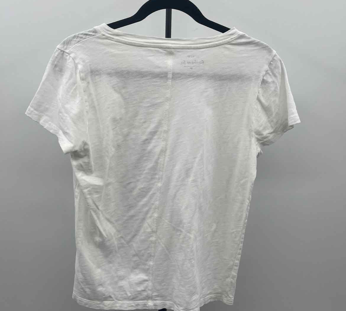 J Crew Women's Size M White Solid Short Sleeve Shirt