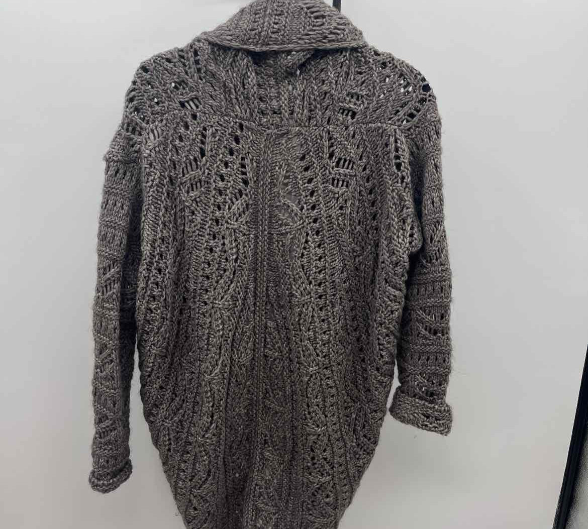 Elsamanda Women's Size S Taupe Textured Cardigan