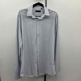 American Tall Men's Size M Blue Squares Long Sleeve Shirt