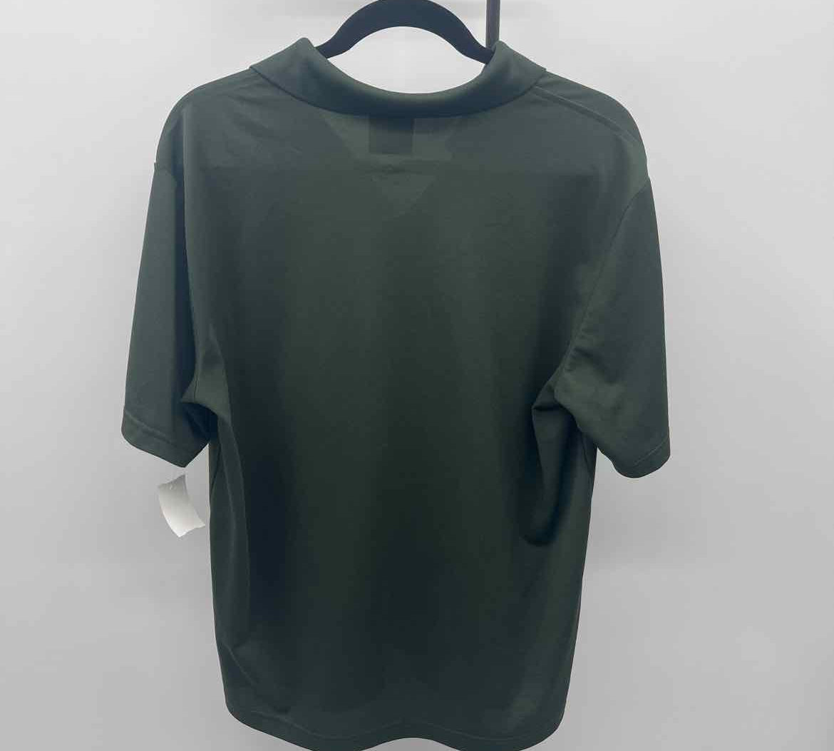 Greg Norman Men's Size M Green Solid Short Sleeve Shirt