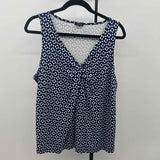 Talbots Women's Size XL Navy Abstract Sleeveless Shirt