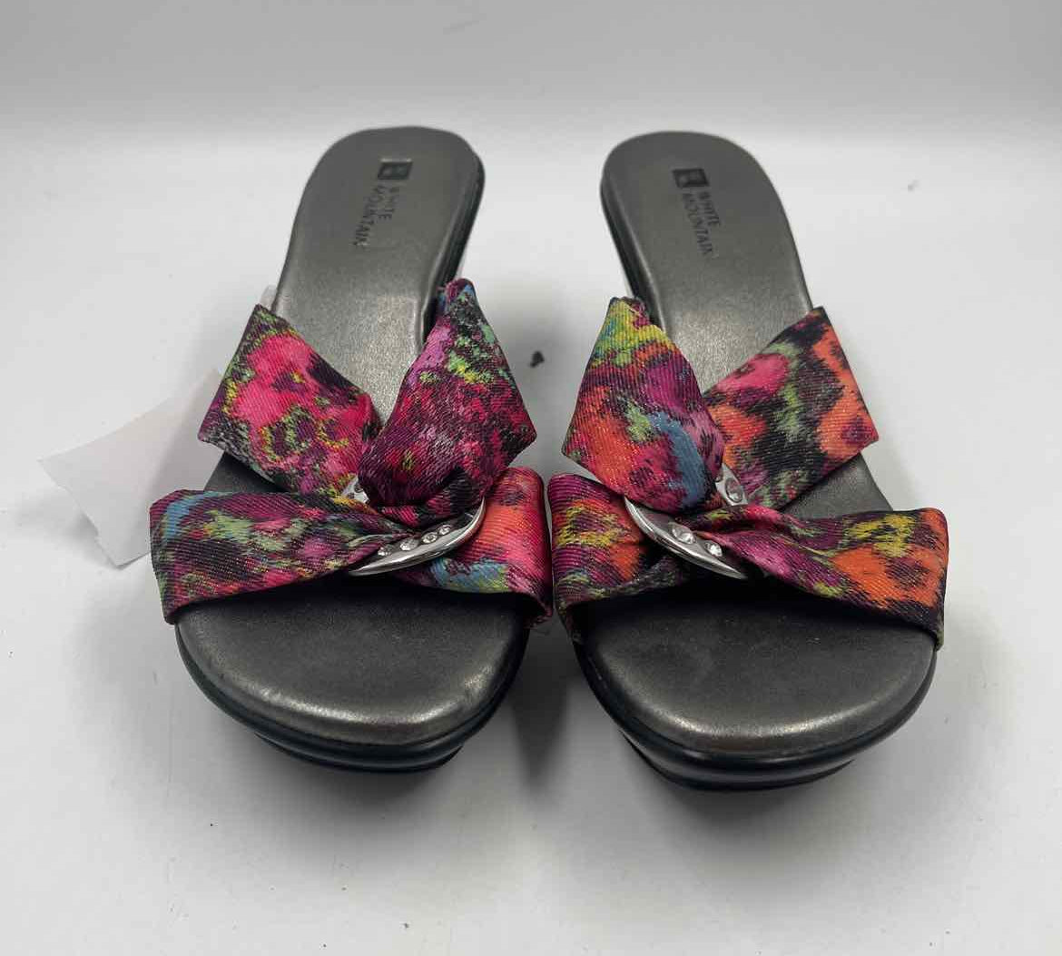White Mountain Women's Shoe Size 8 Magenta Watercolor Sandals