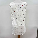 Badgley Mischka Women's Size M Ivory dotted Sleeveless Shirt