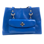 PATRICIA NASH Royal Blue Leather JULIEN Convertible Tote w/Removable Flat Front Clutch