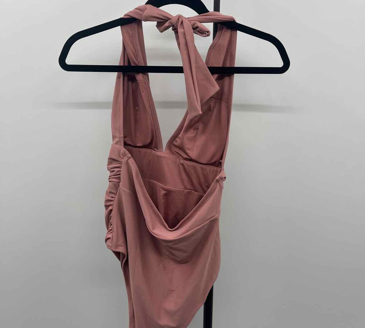 Cupshe Women's Size 10 Mauve Solid Swimsuit - 1 Piece