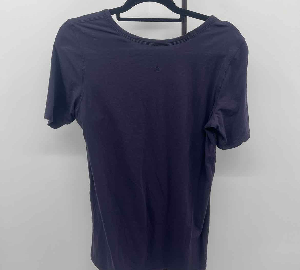 Lululemon Junior's Size L Navy Solid Short Sleeve Shirt