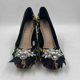 Sole Society Women's Shoe Size 7.5 Black Embroidered Heels