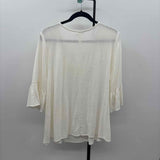 Ces Femme Women's Size XL Ivory Solid Long Sleeve Shirt