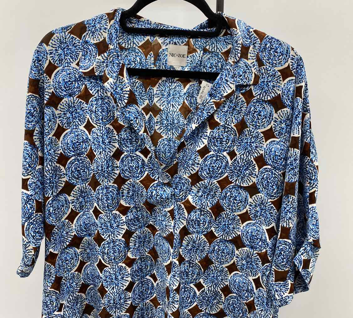 Nic & Zoe Women's Size 16 Blue Abstract Dress