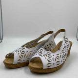 Spring Step Women's Shoe Size 6 White Laser Cut Wedges