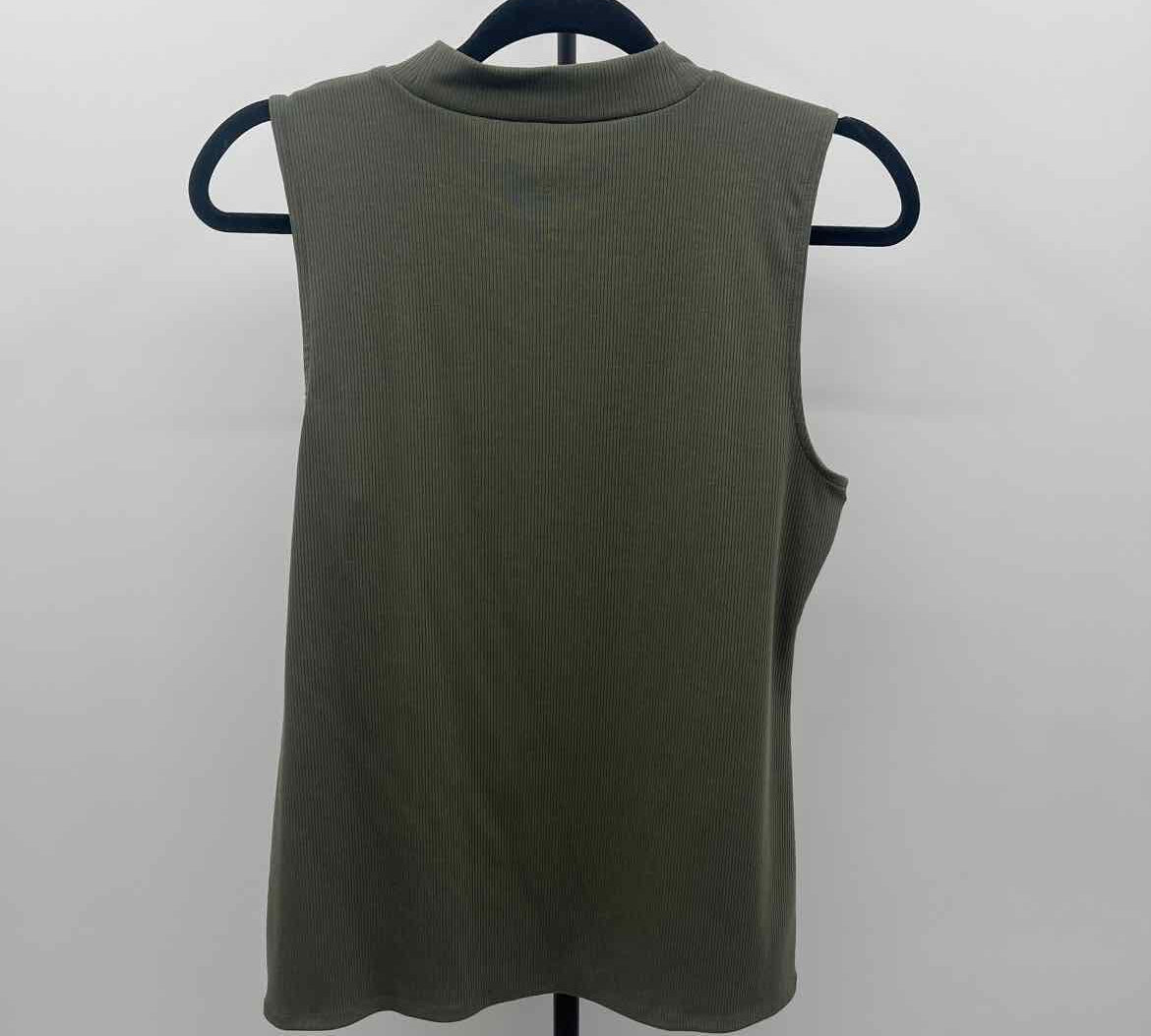 Loft Women's Size L Olive Ribbed Sleeveless Shirt
