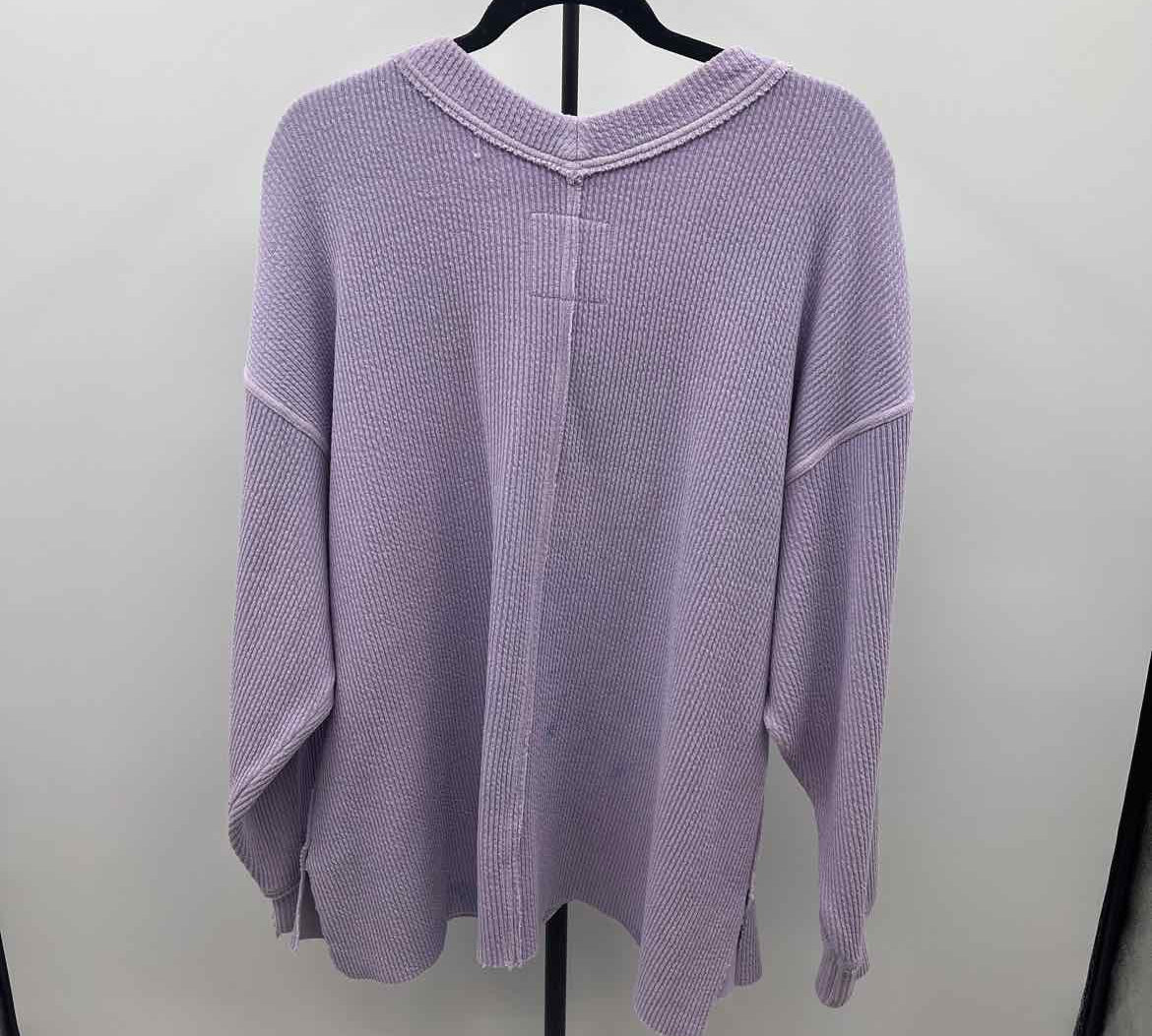 Aerie Junior's Size L Lavender Ribbed Sweatshirt