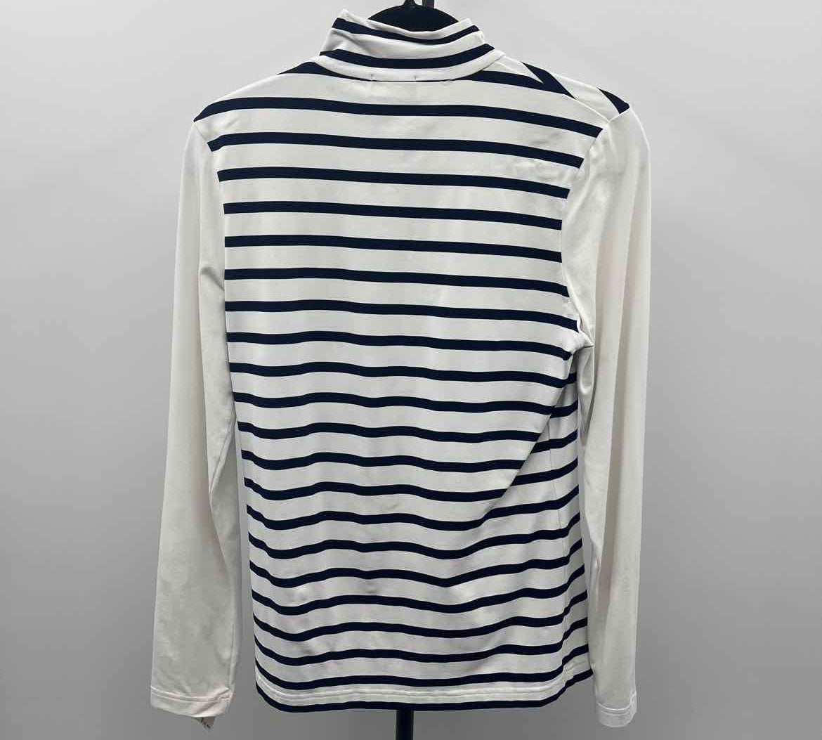Golfino Women's Size L Navy Stripe Long Sleeve Shirt