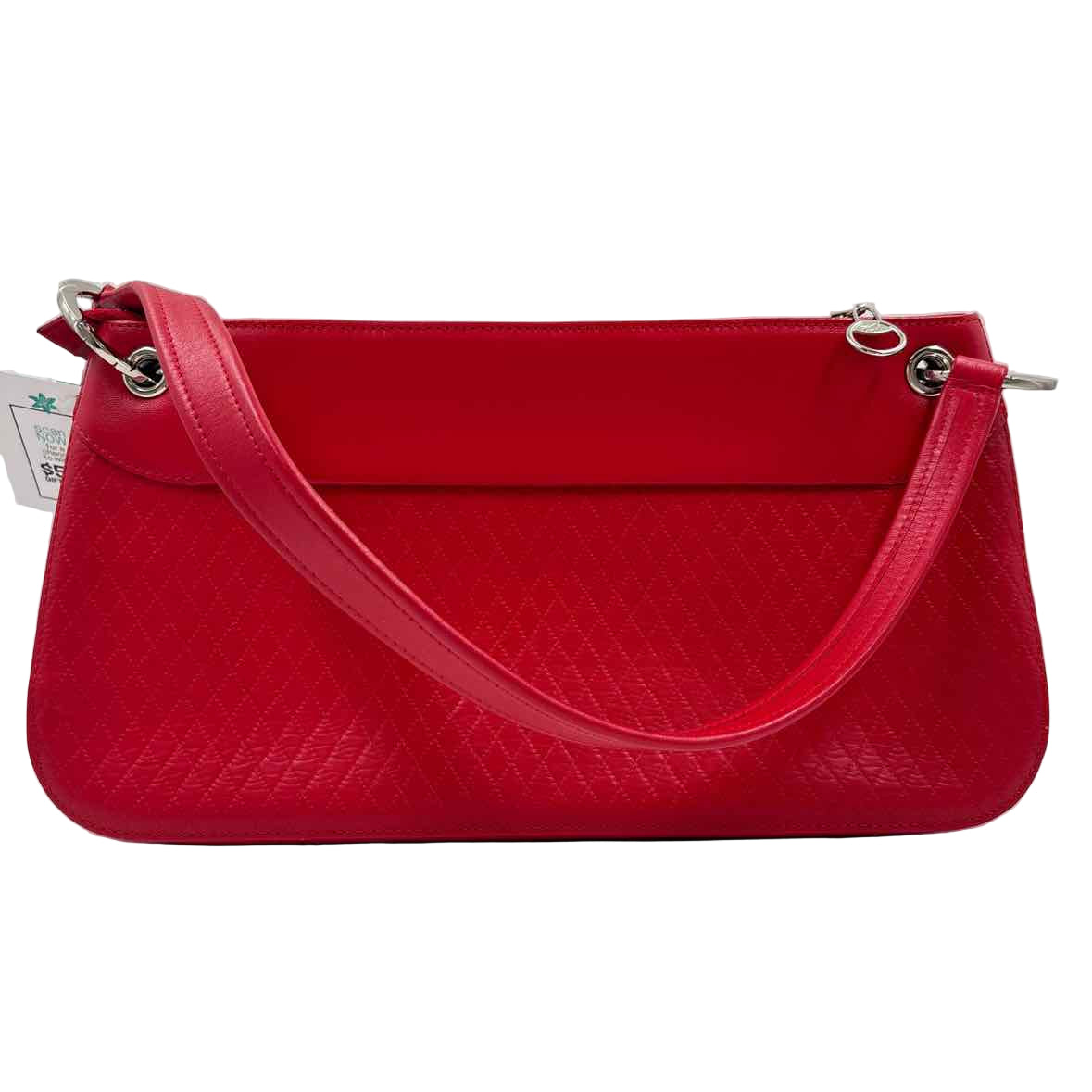 BAck BRAUN BUFFEL Quilted Red Leather Medium Baguette Shoulder Purse