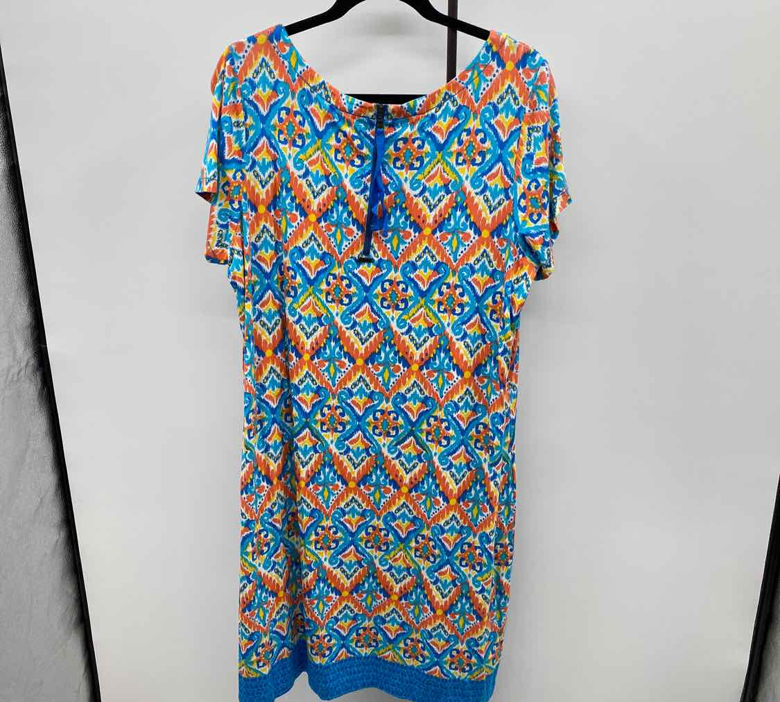 hatley Women's Size 16 Turquoise Damask Dress