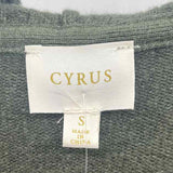 Cyrus Women's Size S Green Ribbed Cardigan