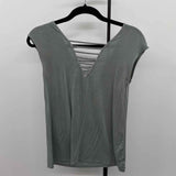 American Eagle Junior's Size XS Green Solid Sleeveless Shirt