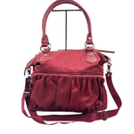 Back MZ Wallace Deep Red Nylon JANE BEDFORD Handled Travel Satchel w/Crossbody