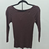 Ann Taylor Women's Size S Brown Ribbed Sweater