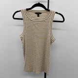 Banana Republic Women's Size M Tan Stripe Sleeveless Shirt