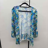 Chico's Women's Size L Blue Seashells Cardigan