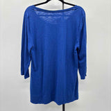 Chico's Women's Size L Blue Heathered Long Sleeve Shirt