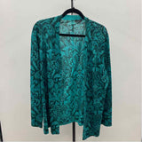 Talbots Women's Size XL Teal Damask Cardigan