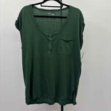 Aerie Women's Size S Green Solid Short Sleeve Shirt
