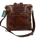 PATRICIA NASH Brown Leather LUZILLE FoldOver Convertible Crossbody BackPack Purse