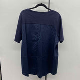 Chico's Women's Size XL Navy Solid Short Sleeve Shirt