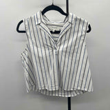 Banana Republic Women's Size M White Stripe Sleeveless Shirt