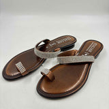 Italian Shoemakers Women's Shoe Size 10 Brown Rhinestones Sandals