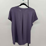 Athleta Women's Size S Purple Solid Short Sleeve Shirt