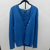 Ralph Lauren Women's Size 1X Blue Cable Knit Long Sleeve Shirt