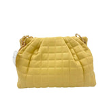 UNBRANDED Yellow Quilted Purse w/Gold Chain Shoulder Strap & Yellow Crossbody Strap