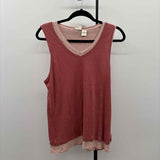 St. Tropez Women's Size L Salmon Textured Sleeveless Shirt