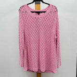 Talbots Women's Size 2X Pink Open Weave Sweater