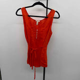 J Crew Women's Size M Red Solid Sleeveless Shirt