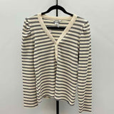 DKNY Women's Size XL Ivory Stripe Long Sleeve Shirt